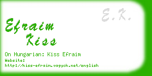 efraim kiss business card